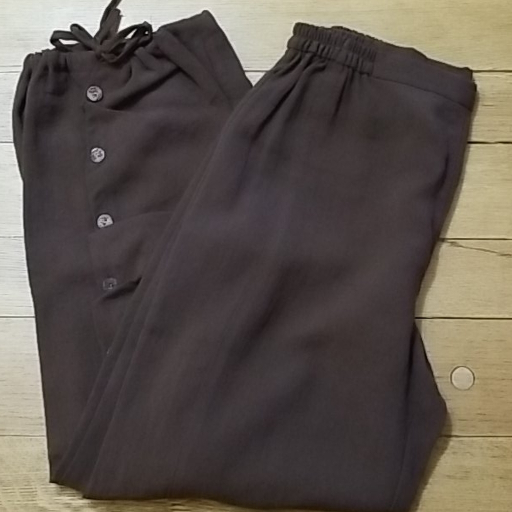 Fridaze linen tie bottom brown pant